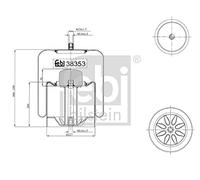 febi bilstein 38353 Air Spring with steel piston, pack of one