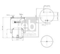 FEBI BILSTEIN 38607 Air Suspension Bellow Rear Both Sides 228mm Outer Ø Fits DAF