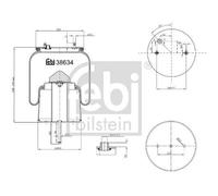 FEBI BILSTEIN 38634 Air Suspension Bellow Rear Right Left With Piston For SCANIA