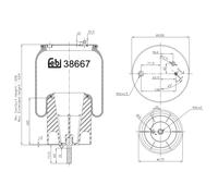 febi bilstein 38667 Air Spring with steel piston and piston rod, pack of one