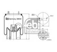 febi bilstein 38830 Air Spring with plastic piston, pack of one