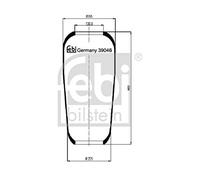 febi bilstein 39046 Air Spring without piston, pack of one
