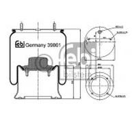 febi bilstein 39861 Air Spring with steel piston, pack of one