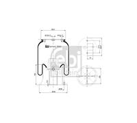 febi bilstein 39862 Air Spring with aluminium piston, pack of one