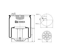 Bellow, air suspensio FEBI 39904 for MAN TGA 10.518 2001-2011