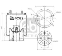 FEBI BILSTEIN 40329 Air Suspension Bellow 259/200mm Outer Ø Fits MERITOR ROR