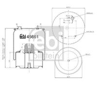 Febi 45661 Air Spring Steel Rolling Piston Standard Durable High Performance
