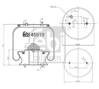 FEBI BILSTEIN 45919 Air Suspension Bellow Front 258/229mm Outer Ø Fits SCANIA