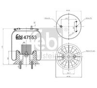 Febi Bilstein Air Spring with Plastic Piston fits DAF - 47553 - High Quality Fit