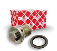 febi bilstein Oil Drain Plug, M18 x 1.5, 1 unit, Stahl, Replacement Part for Car, silver