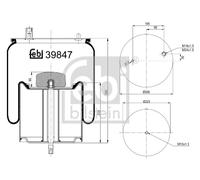 FEBI Bilstein Air Suspension Boot 39847, Rear, incl Steel Piston & Rod, Fits Renault Trucks