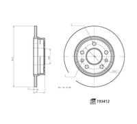 Febi Bilstein Brake Disc Pair 193412 Fits Renault Kangoo Rear Axle - OE Matching