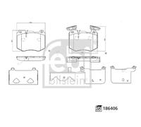 Febi Bilstein Brake Pad Set 186406 Front 125.5mm Fits Mercedes-Benz GLC (X253)