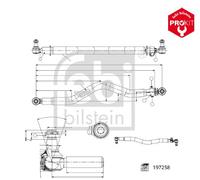Febi Bilstein Centre Rod Assembly Front - Scania 4-Series Bus - 1036mm With Nuts - Part No. 197258