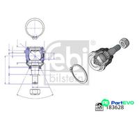 FEBI BILSTEIN FRONT LEFT RIGHT BALL JOINT 183628 FOR HYUNDAI