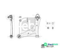 FEBI BILSTEIN FRONT LEFT WHEEL SUSPENSION CONTROL/TRAILING ARM 181129 FOR TOYOTA