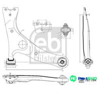 FEBI BILSTEIN FRONT RIGHT WHEEL SUSPENSION CONTROL/TRAILING ARM 187784 FOR