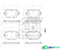 Brake Pads Set Rear 184235 Febi 4M0698451AA 4M0698451AE 4M0698451AH 4M0698451BH