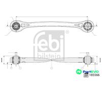 FEBI BILSTEIN REAR LEFT FRONT WHEEL SUSPENSION CONTROL/TRAILING ARM 185566 FOR