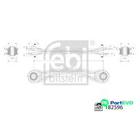 FEBI BILSTEIN REAR LEFT WHEEL SUSPENSION CONTROL/TRAILING ARM 182596 FOR