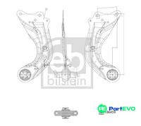 FEBI BILSTEIN REAR LEFT WHEEL SUSPENSION CONTROL/TRAILING ARM 186459 FOR MAZDA