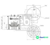 FEBI BILSTEIN REAR RIGHT AIR SUSPENSION BELLOW 102809