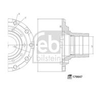FEBI BILSTEIN 179847 Wheel Hub Front Suspension 382mm Outer Diameter Fits SCANIA