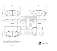 FEBI Brake Pad Set For Disc Front With Anti-Squeak Plate Fits Ford Ranger