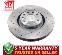 Febi Front 1x Brake Disc Fits Audi A4 2004-2008 2.0 2.7 TDi 3.0 3.1