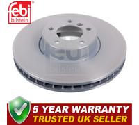 Febi Front 1x Brake Disc Fits BMW 5 Series 6 3.0 D 4.0 4.8