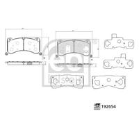 Febi Front Axle Brake Pad Set 101.6mm x fits Audi Q8 E-Tron e-Tron 50 55 192654