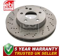 Febi Front Brake Discs Fits Mercedes C-Class 2007-