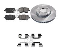 Febi Front Brake Discs & Pads with Fitting Kit fits Nissan Micra IV 2010-2015