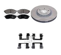 Febi Front Brake Discs & Pads with Fitting Kit fits Nissan Qashqai +2 2008-2014