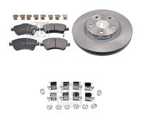 Febi Front Brake Discs & Pads with Fitting Kit fits Toyota Auris 2010-2012 1.8