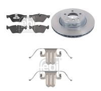 Febi Front Brake Vented Discs & Pads with Fitting Kit fits BMW 5 2009-2017