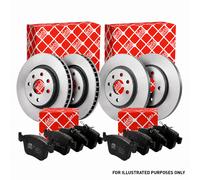 Febi Front & Rear Brake Discs & Pads fits Mitsubishi Lancer VIII 2008 on 2.0