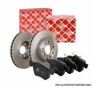 Febi Rear Brake Discs & Pads fits Subaru Impreza 2000-2008 2.0 2.5