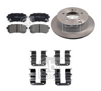 Febi Rear Brake Discs & Pads with Fitting Kit fits Kia Sportage II 2004-2010 2.0