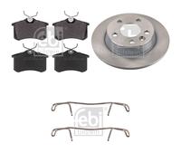 Febi Rear Brake Solid Discs & Pads with Fitting Kit fits Ford Galaxy I 1995-2006