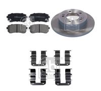 Febi Rear Brake Solid Discs & Pads with Fitting Kit fits Hyundai IX20 2010-2019