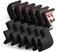 Febixo Corner Protector for Baby, 12 Pack Self-Adhesive Table Corner Protector, Child Safety Furniture Bumper,Heavy-Duty Soft Rubber Foam Furniture Corner Bumper Guards (Black)