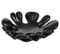 Febland Ceramic Round Splash Dish-Black, Small