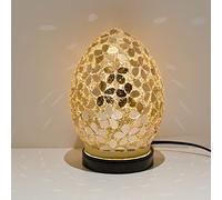 Febland Distressed Gold Mini Flower Tile Mosaic Egg Lamp