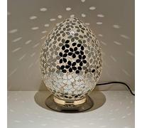 Febland Mirrored Flower Tile Medium Egg Lamp, Silver