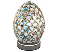 Febland Mosaic Glass Egg Lamp, Blue Tile, 20 cm