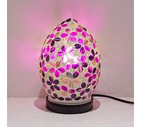 Febland Purple Flower Tile Mosaic Mini Egg Lamp