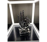 Febland Silver Ceramic Hand-OK Sign, Porcelain, 7.5 x 8.5 x 17.5 cm