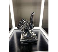 Febland Silver Ceramic Hand-Thumbs Up, Porcelain, 7 x 10 x 15 cm