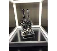 Febland Silver Ceramic Hand-Victory Sign, Porcelain, 8 x 9 x 18 cm